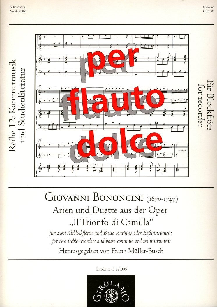Arias and Duets from "Il Trionfo di Camilla" [The Triumph of Camilla]