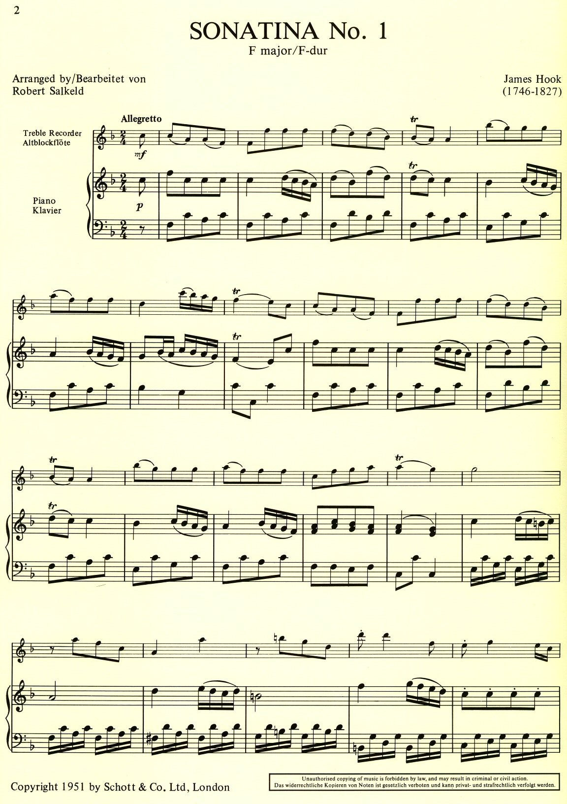 Sonatina No 1 in F Major