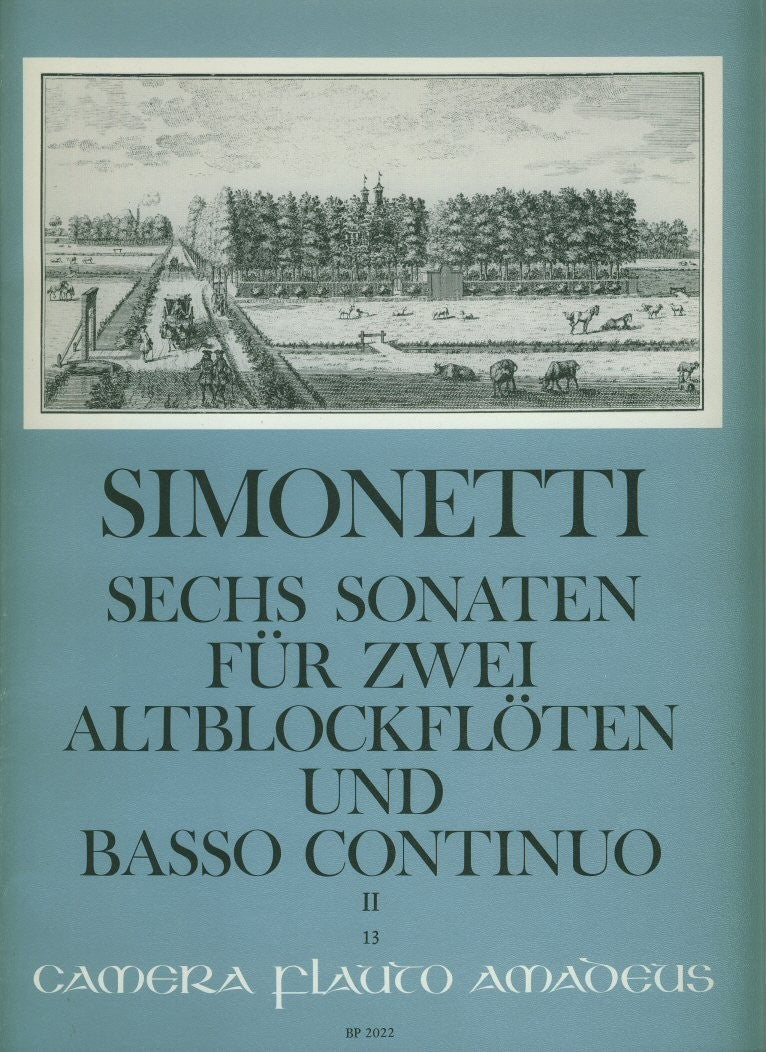 Six Sonatas for Two Treble Recorders and Basso Continuo Opus 2