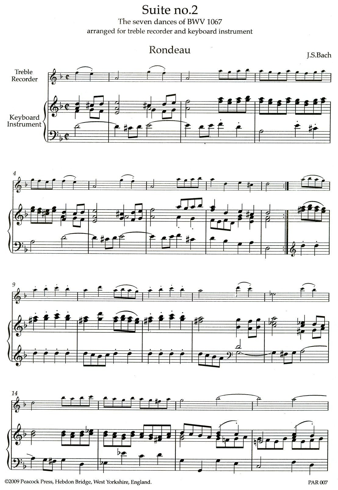 Suite No 2, The Seven Dances of BWV1067