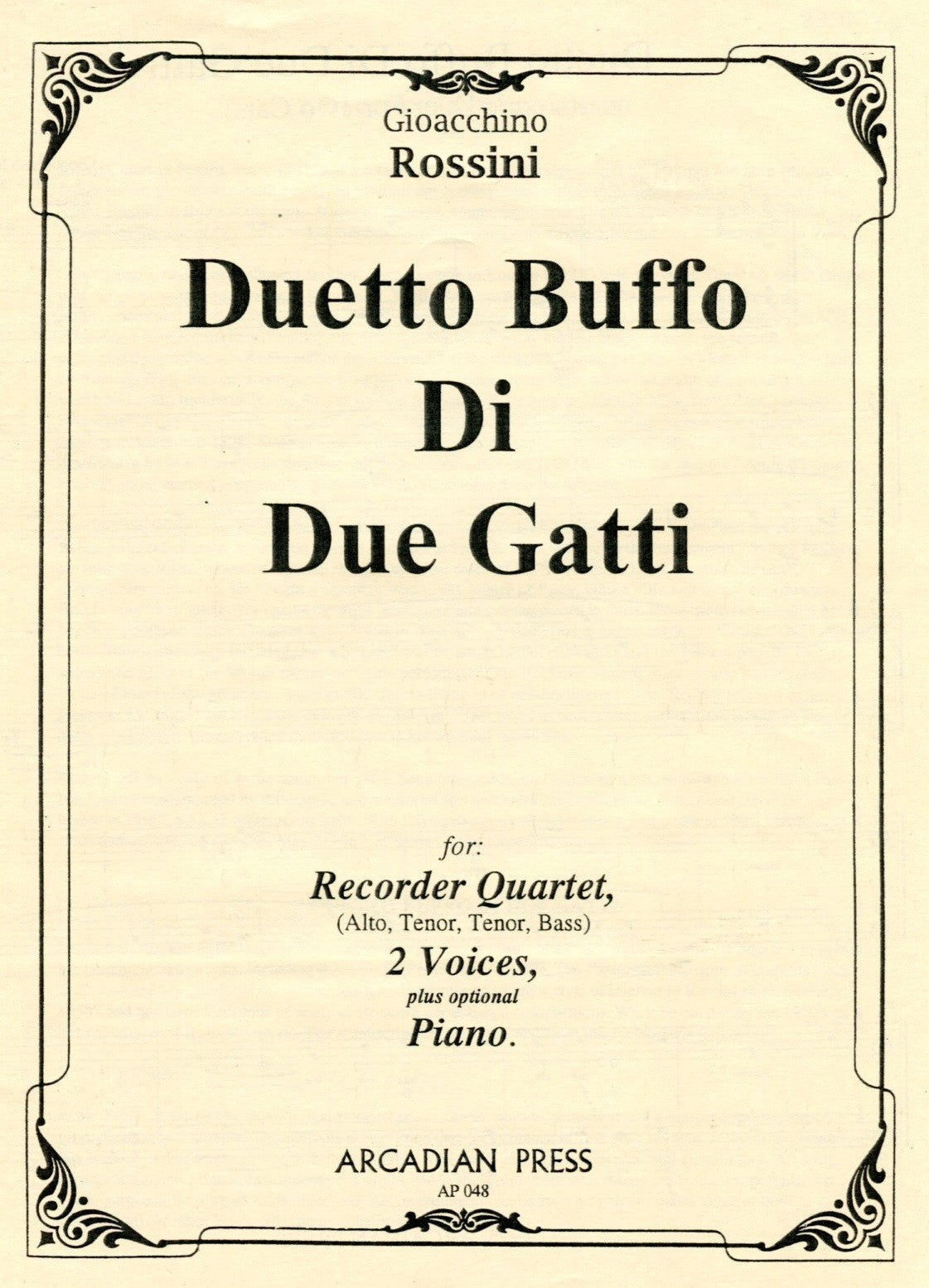 Duetto Buffo di due Gatti