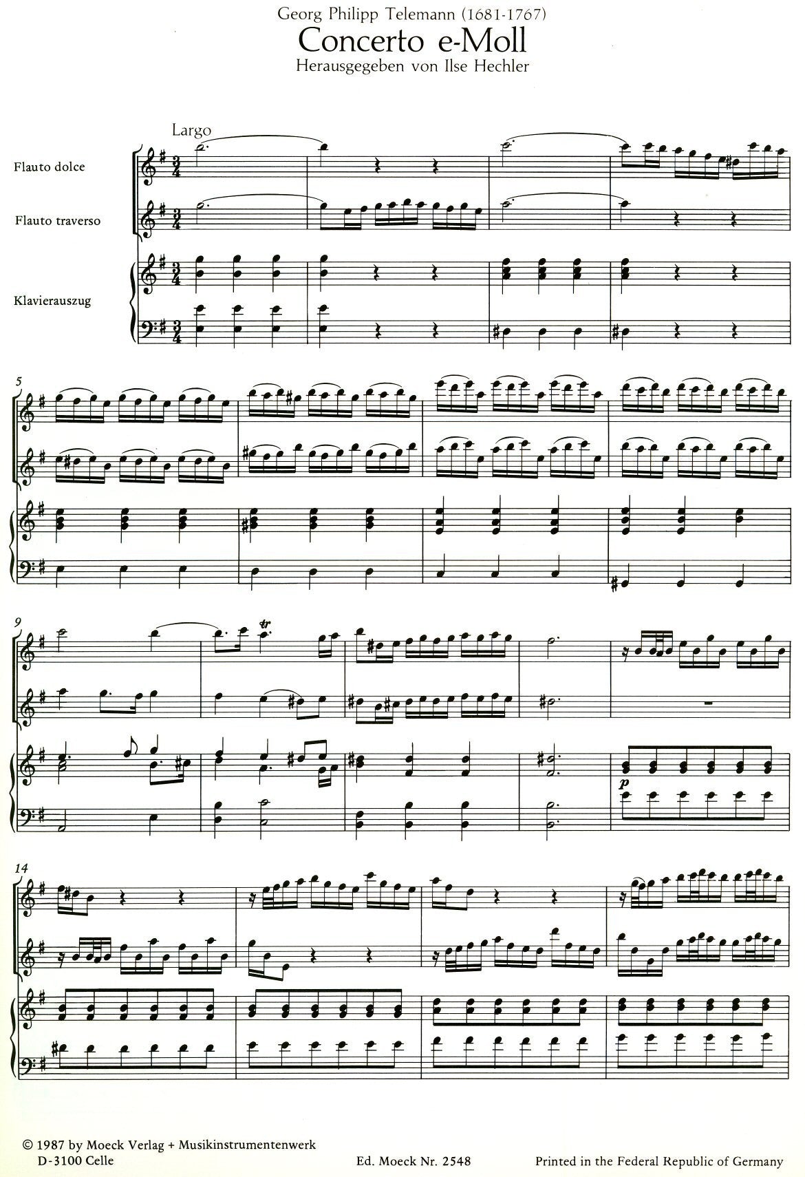 Concerto in e minor TWV 52:e1