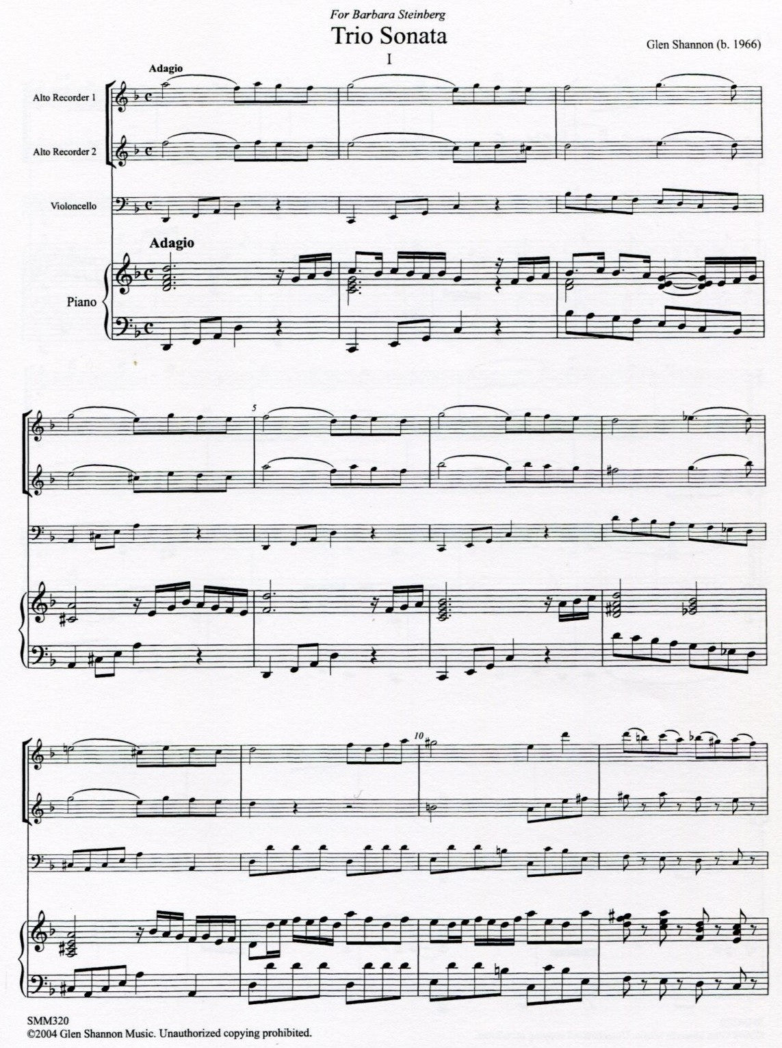 Trio Sonata No 1 in d minor