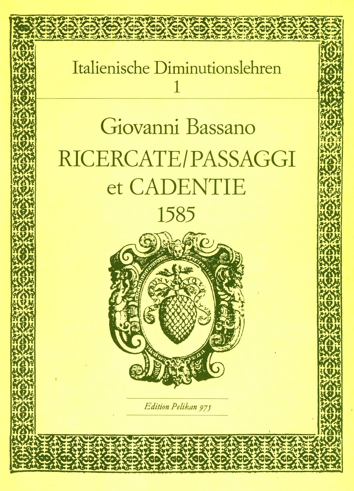 Italian Diminution Tutor Volume 1