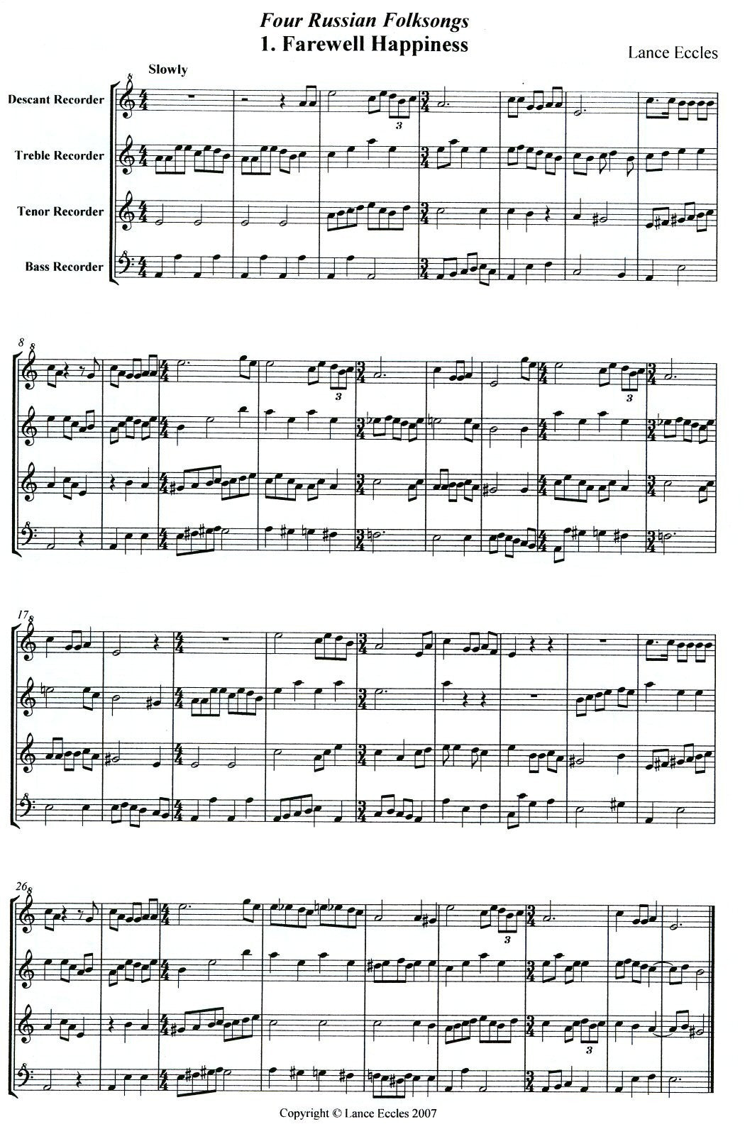 Four Russian Folksongs
