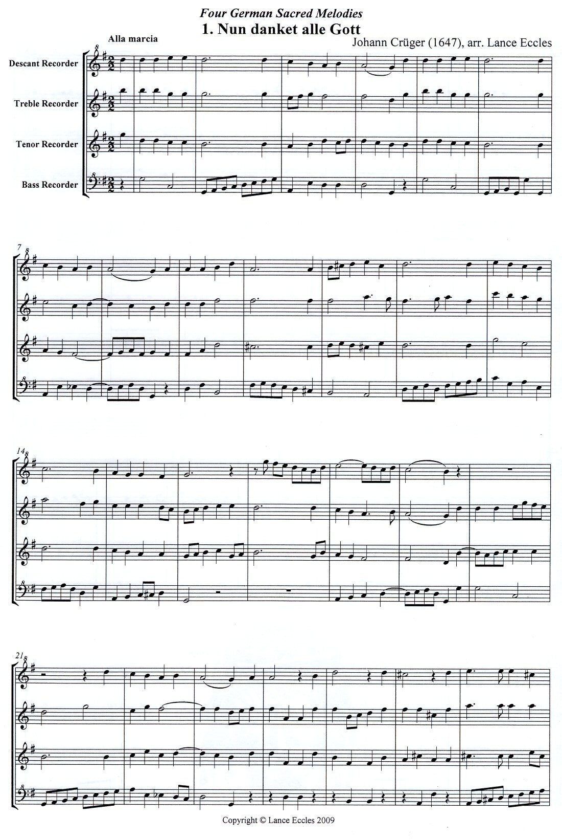 Four Sacred German Melodies