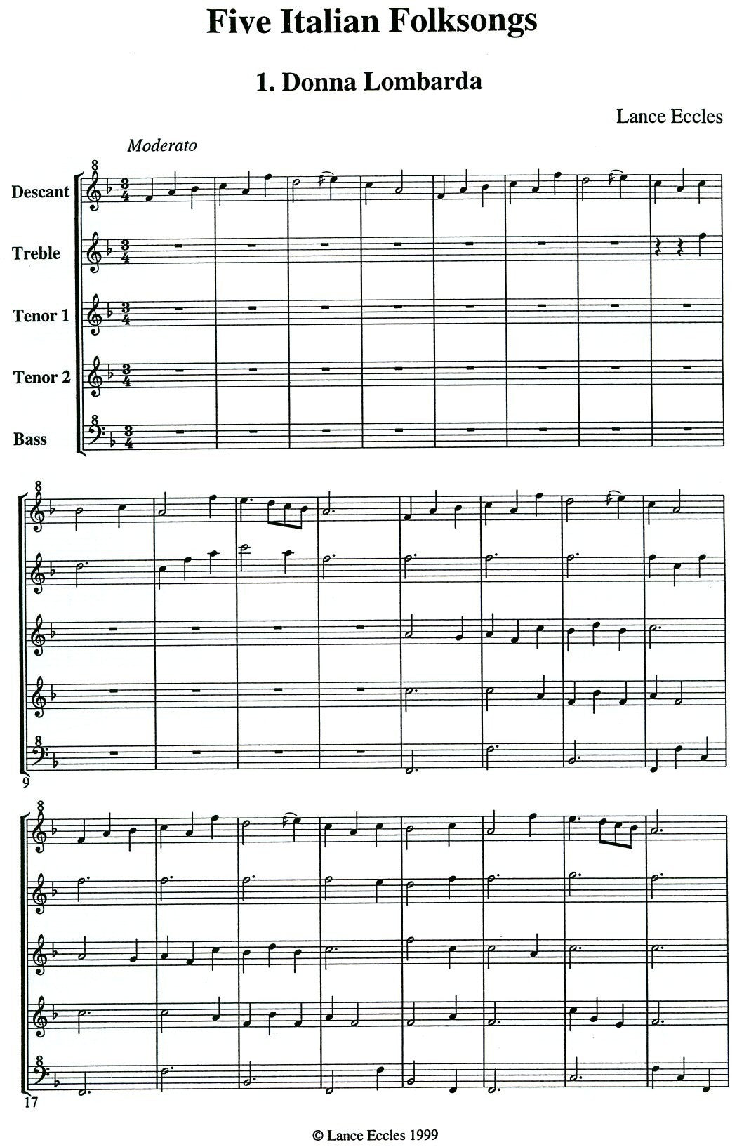 Five Italian Folk Songs