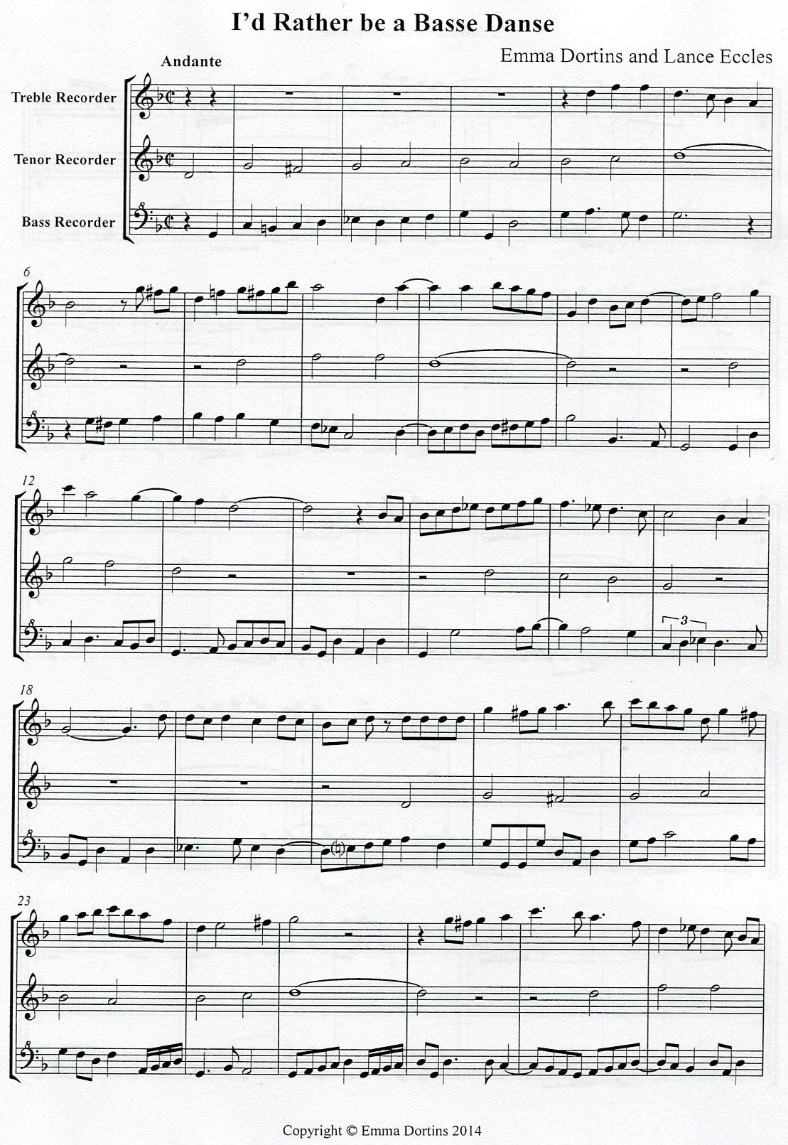 I'd Rather be a Basse Danse (Digital Download)