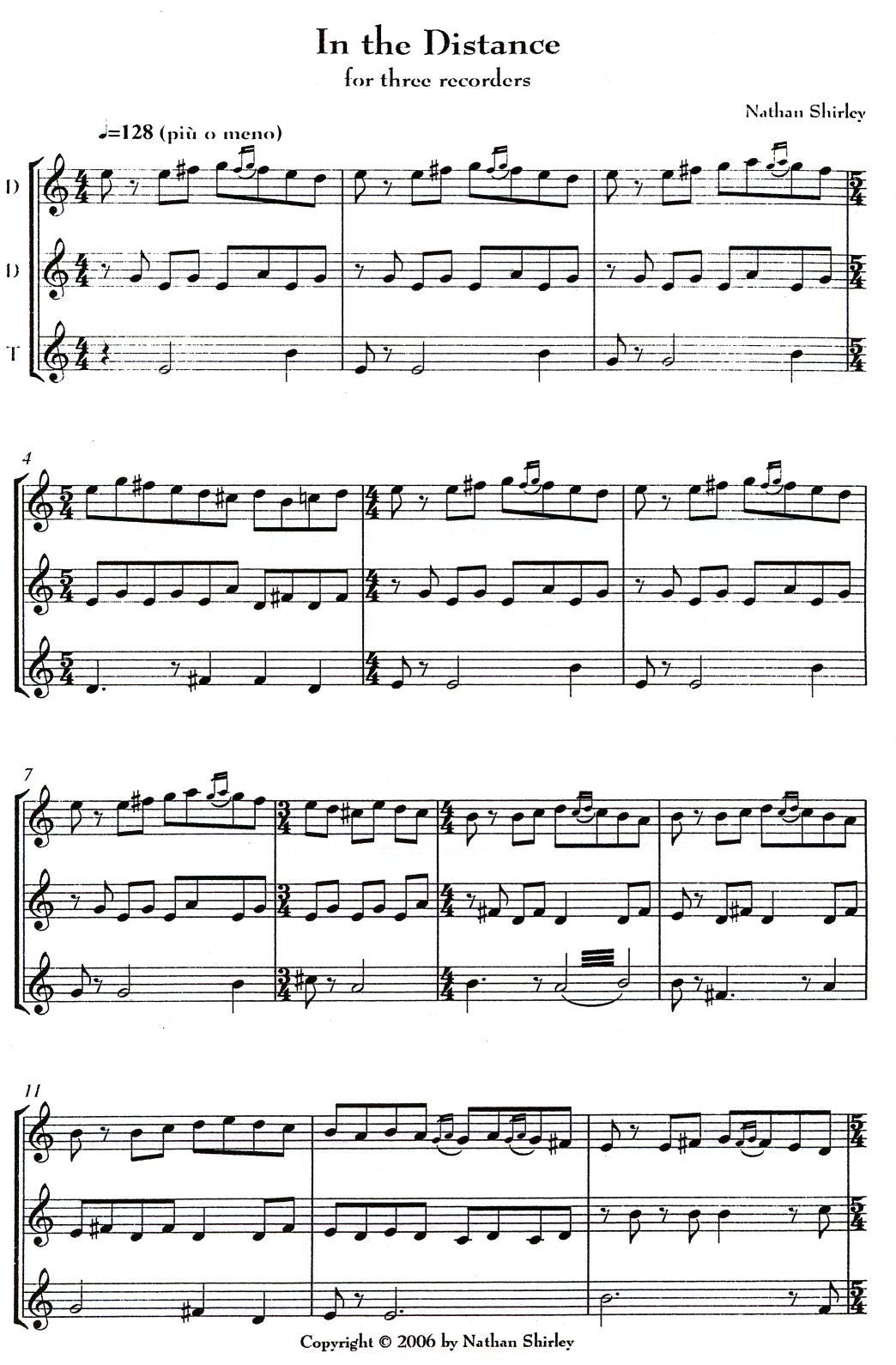 In the Distance and Recorder Sinfonia 18 (Digital Download)