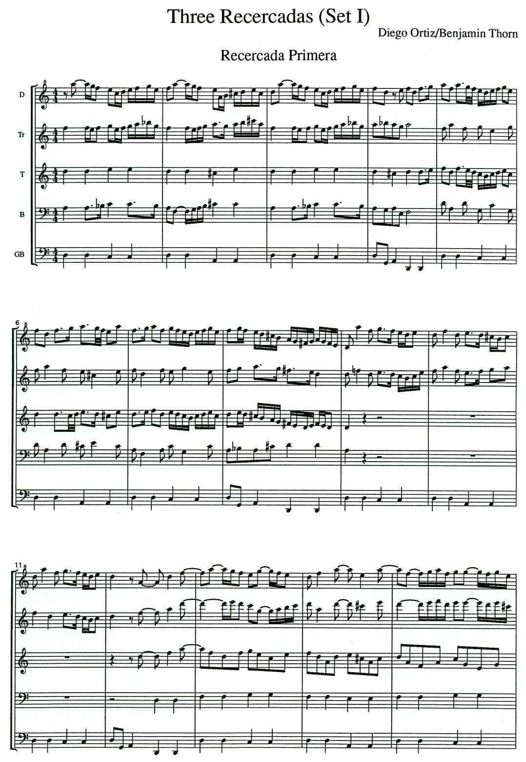 Three Recercadas Set 1