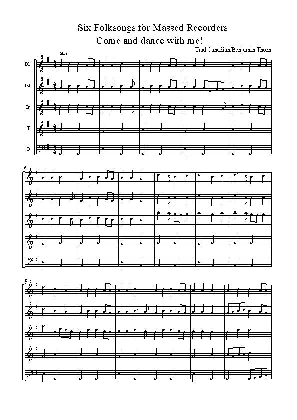 6 Folksongs for Massed Recorder