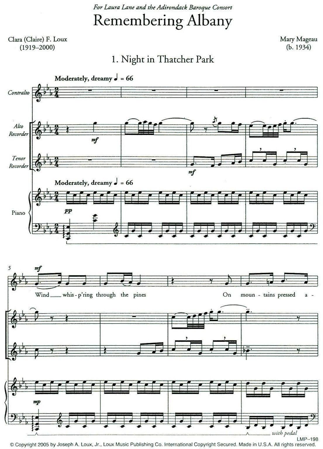 Remembering Albany - A Song Cycle