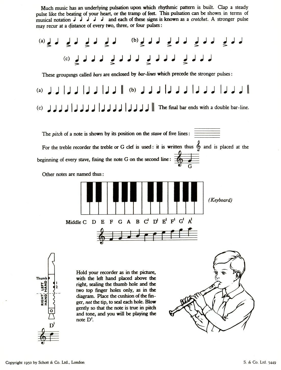 A Systematic Method for Treble Recorder First Tunes