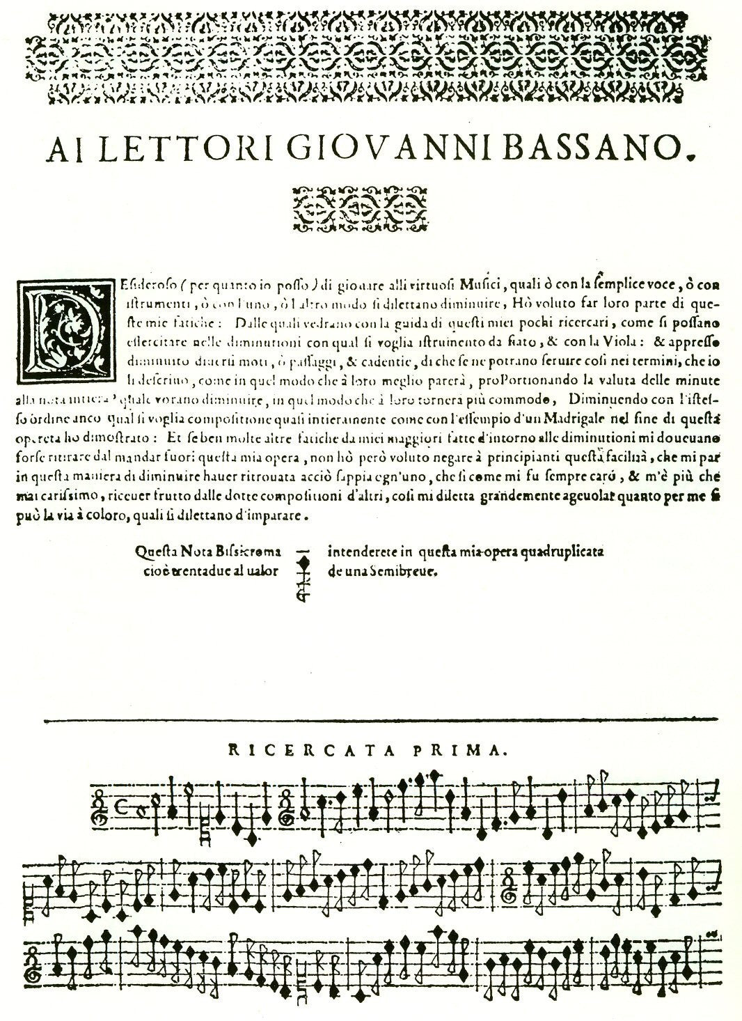 Ricercate, Passaggi et Cadentie 1585
