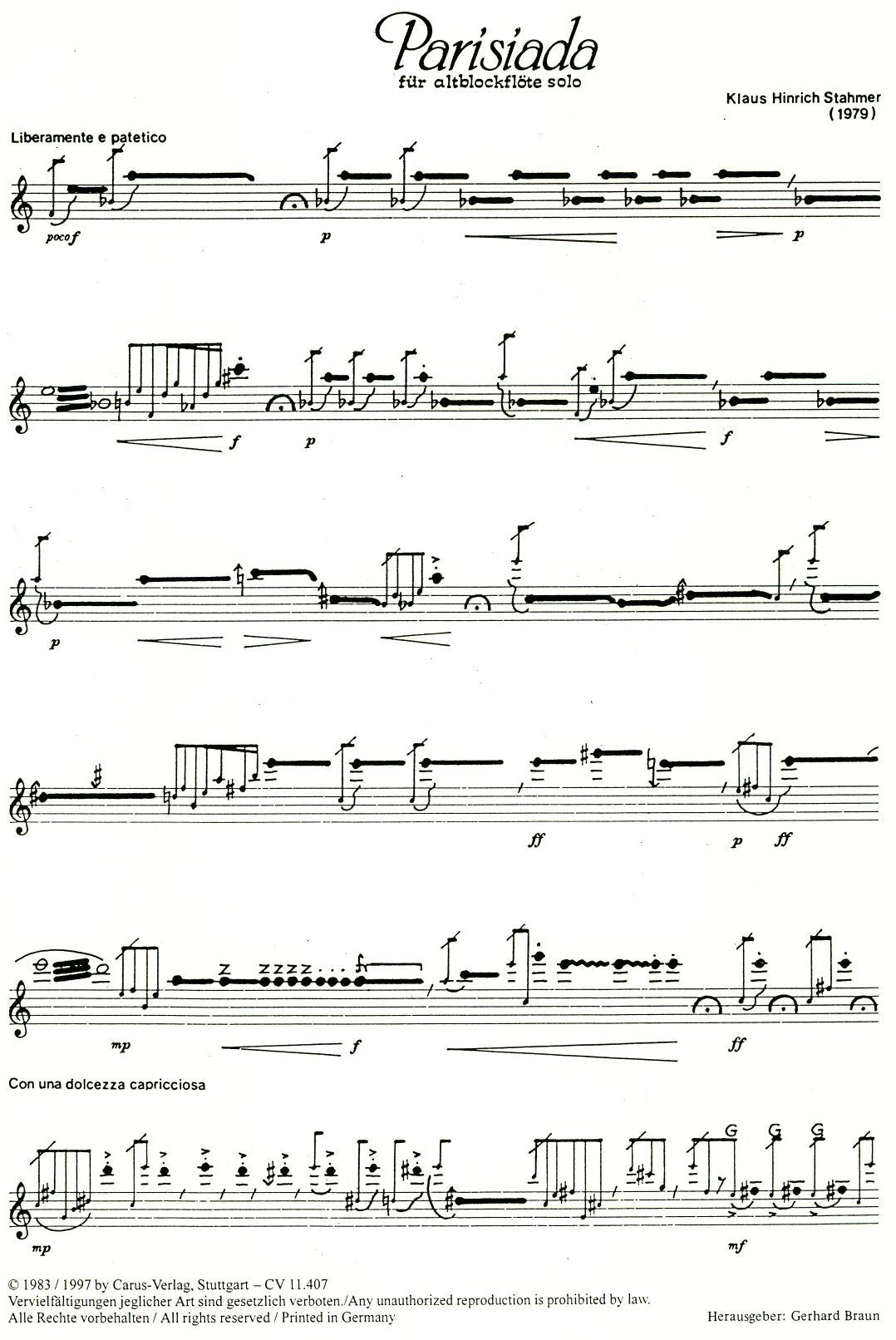 Parisiada for Treble Solo