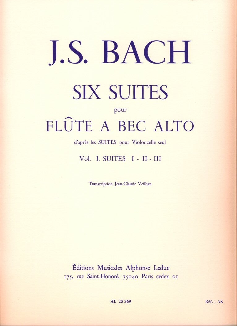Six Suites for Treble (from  Solo Cello Suites): Vol 1 Suites 1-III