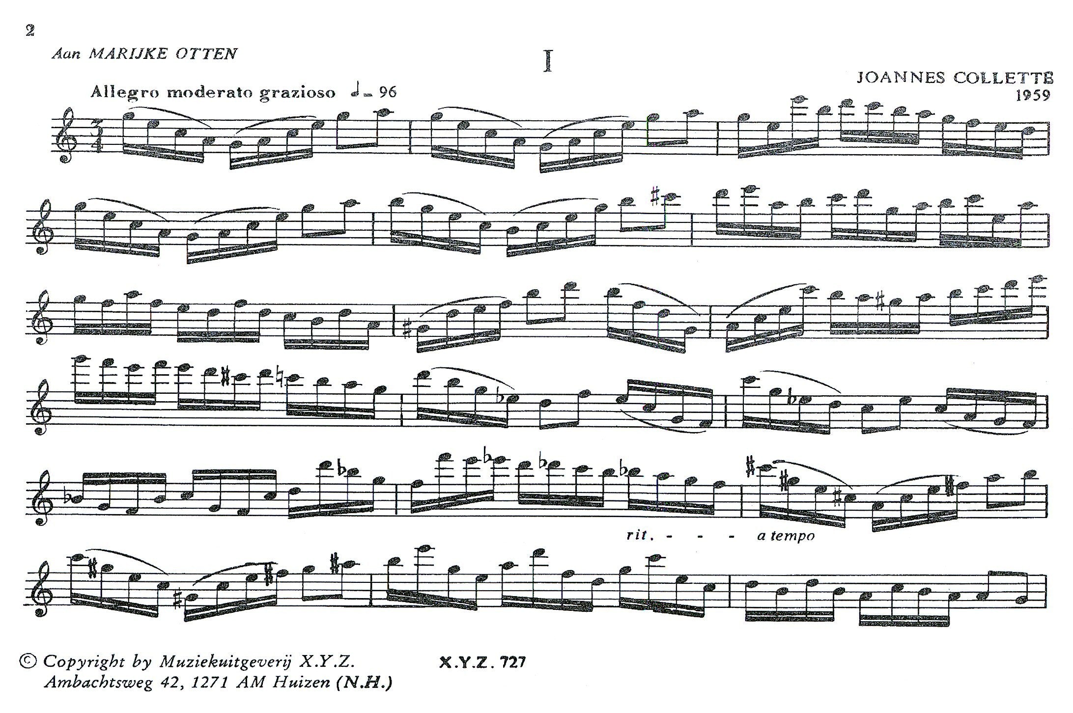 Acht Melodische Studies voor Altblockfluit of Dwarsfluit