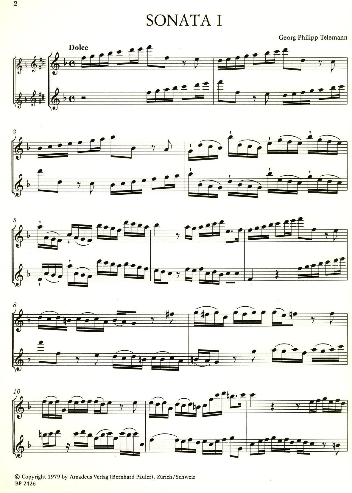 Six Sonatas Volume 1