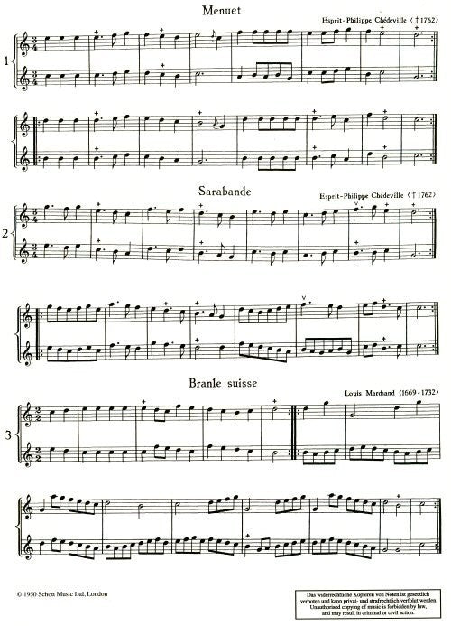 French Dances from the 18th Century for 2 Recorders