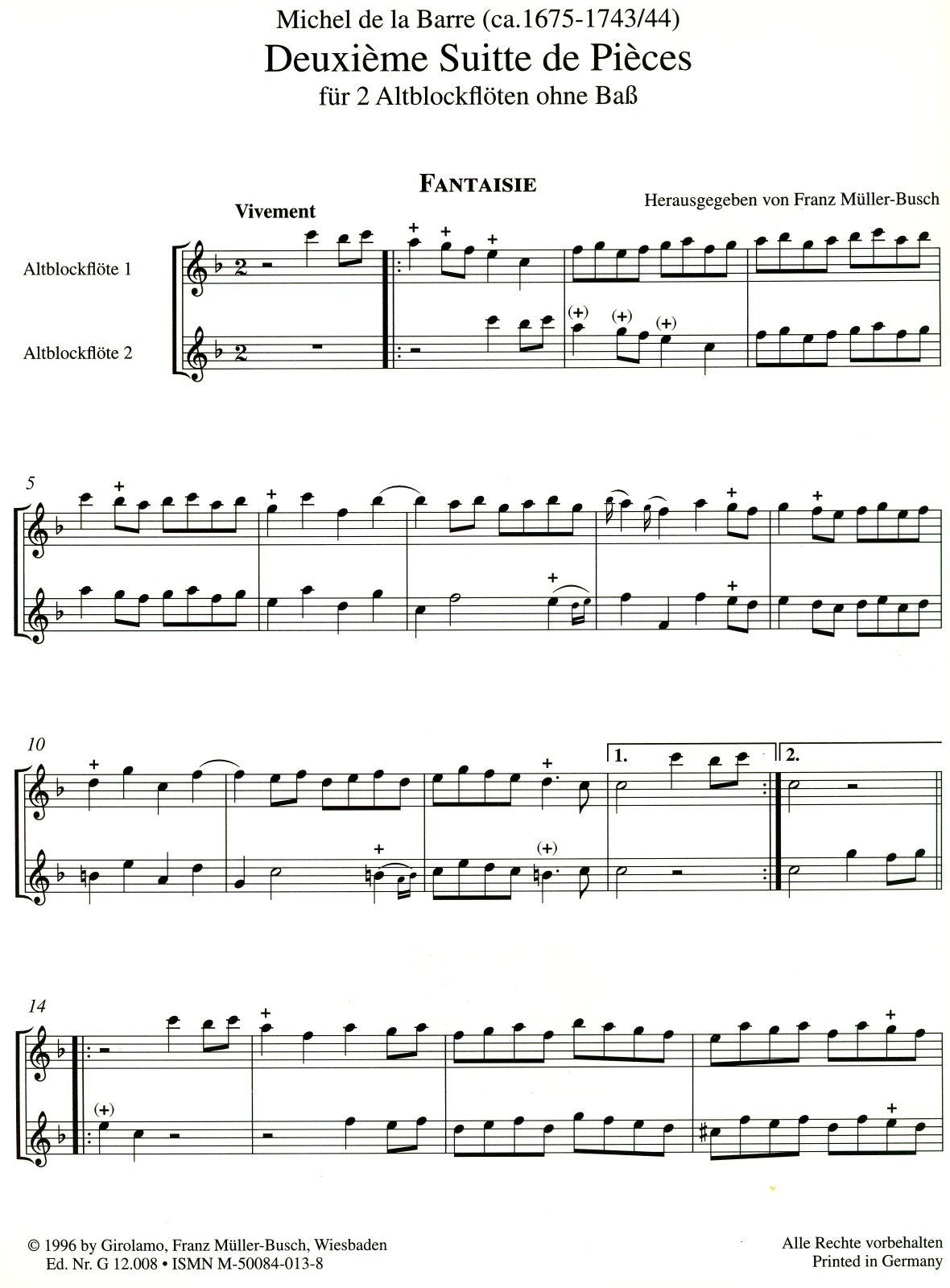 Second Suitte de Pieces