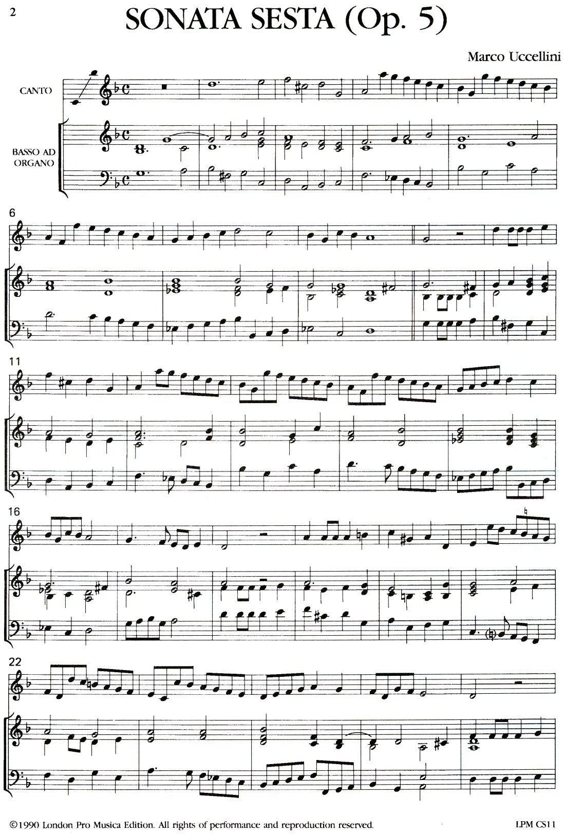 Sonata Sesta Op 5