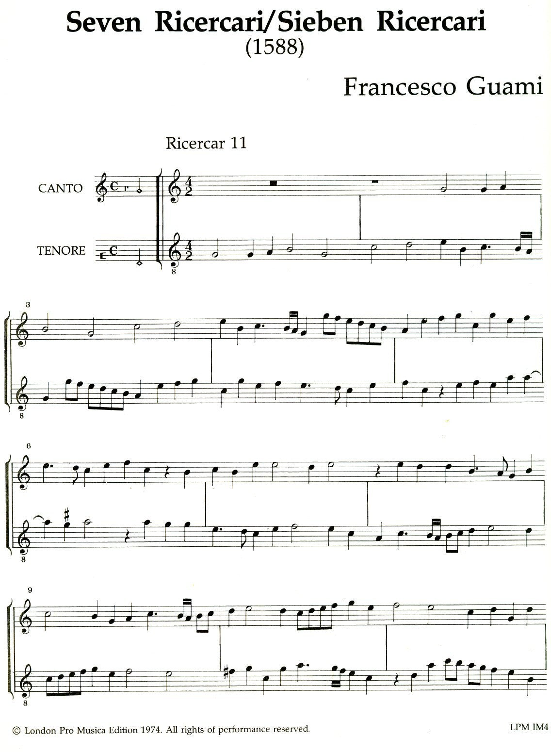 Seven Ricercari (1588)
