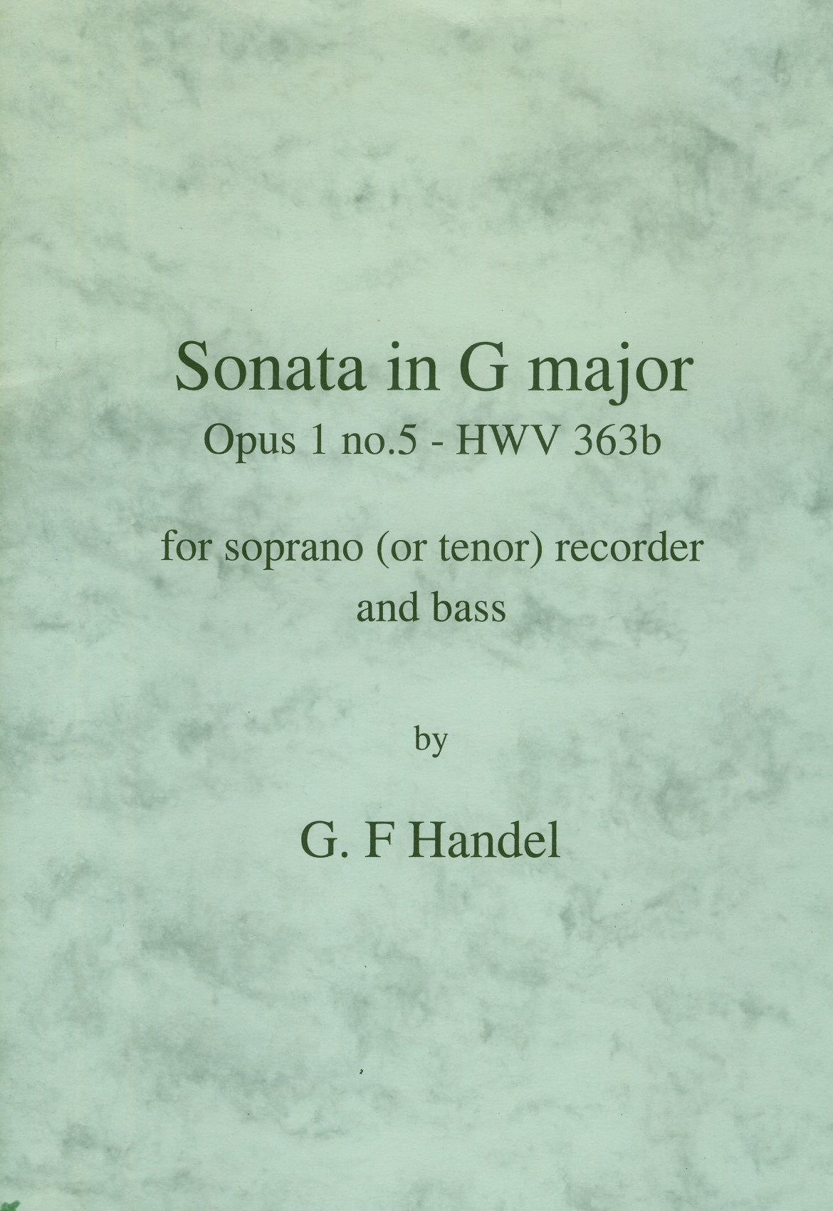 Sonata in G Major Op 1 No 5 HWV363b