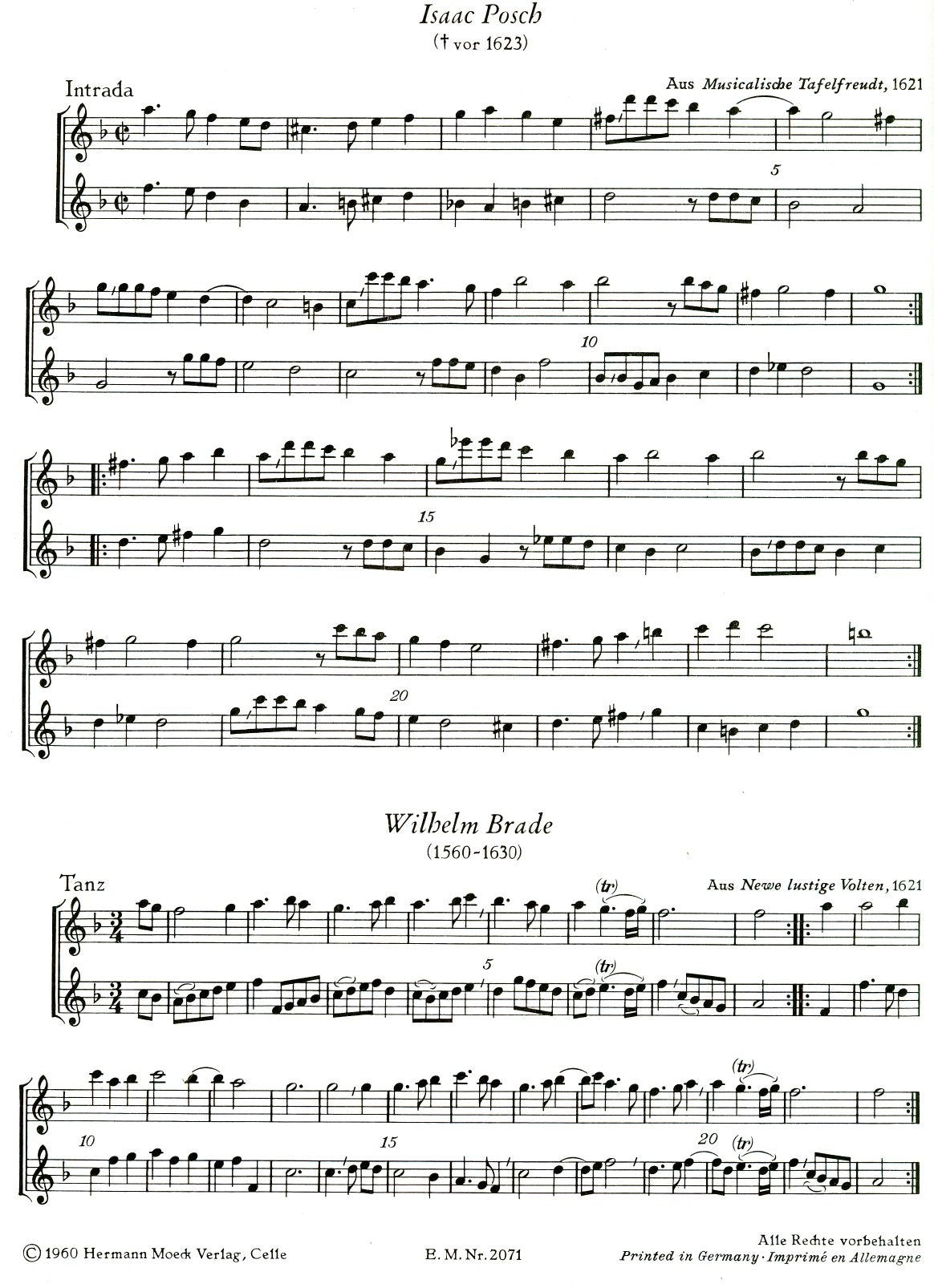 Duett-buch, Duet Book for Alto Recorders Vol 1