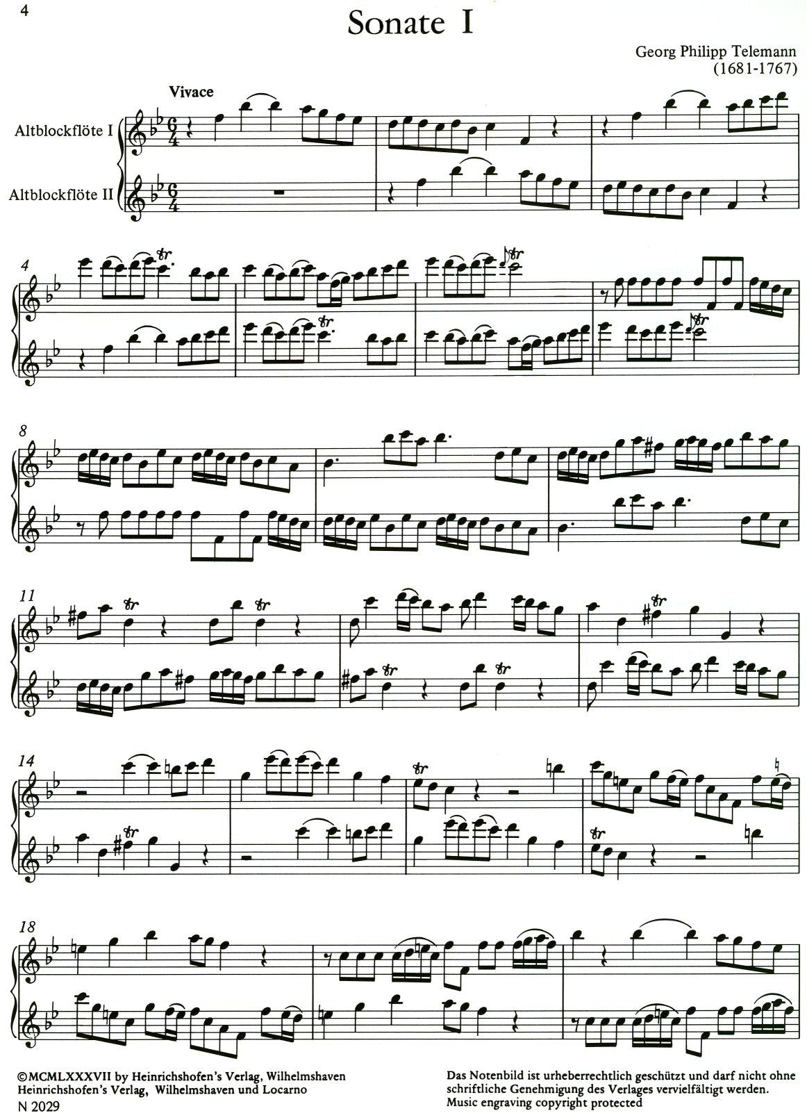 6 Canonic Sonatas Op 5