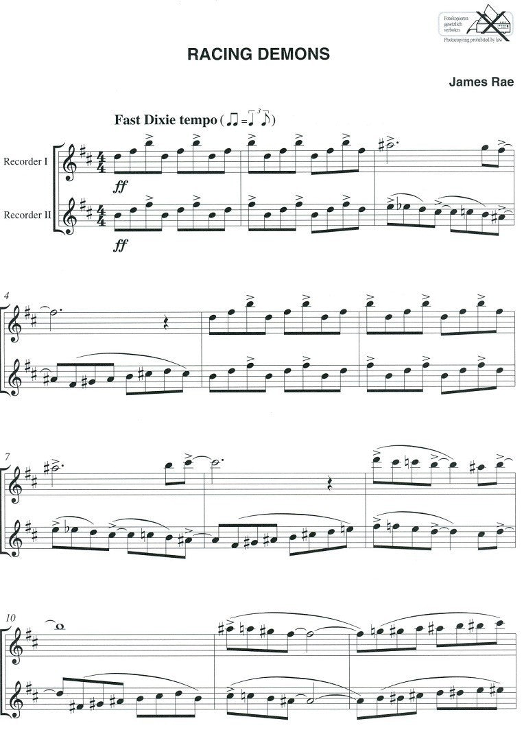 Jazzy Recorder Duets for Two Alto Recorders