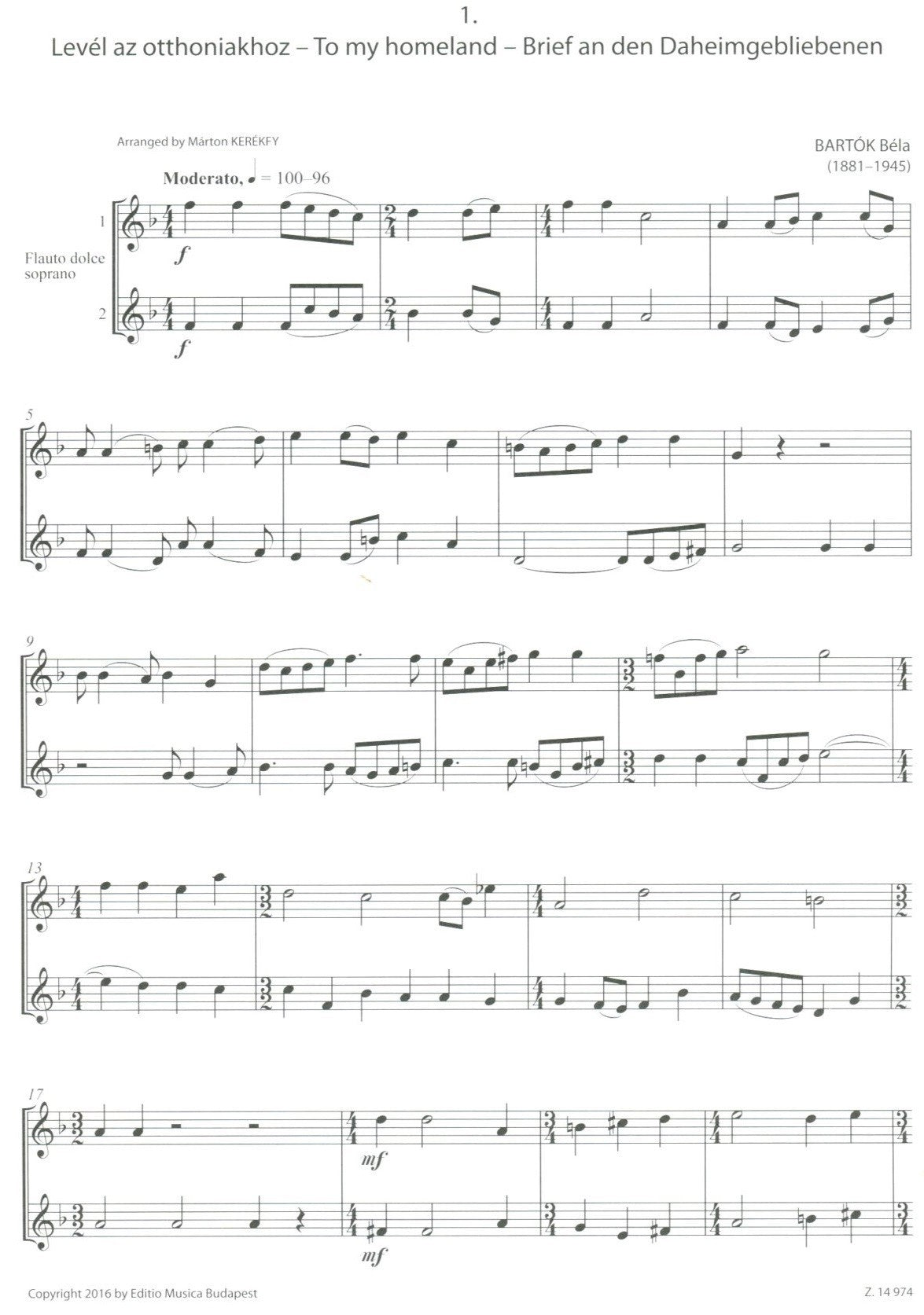 Duets for Descant Recorders