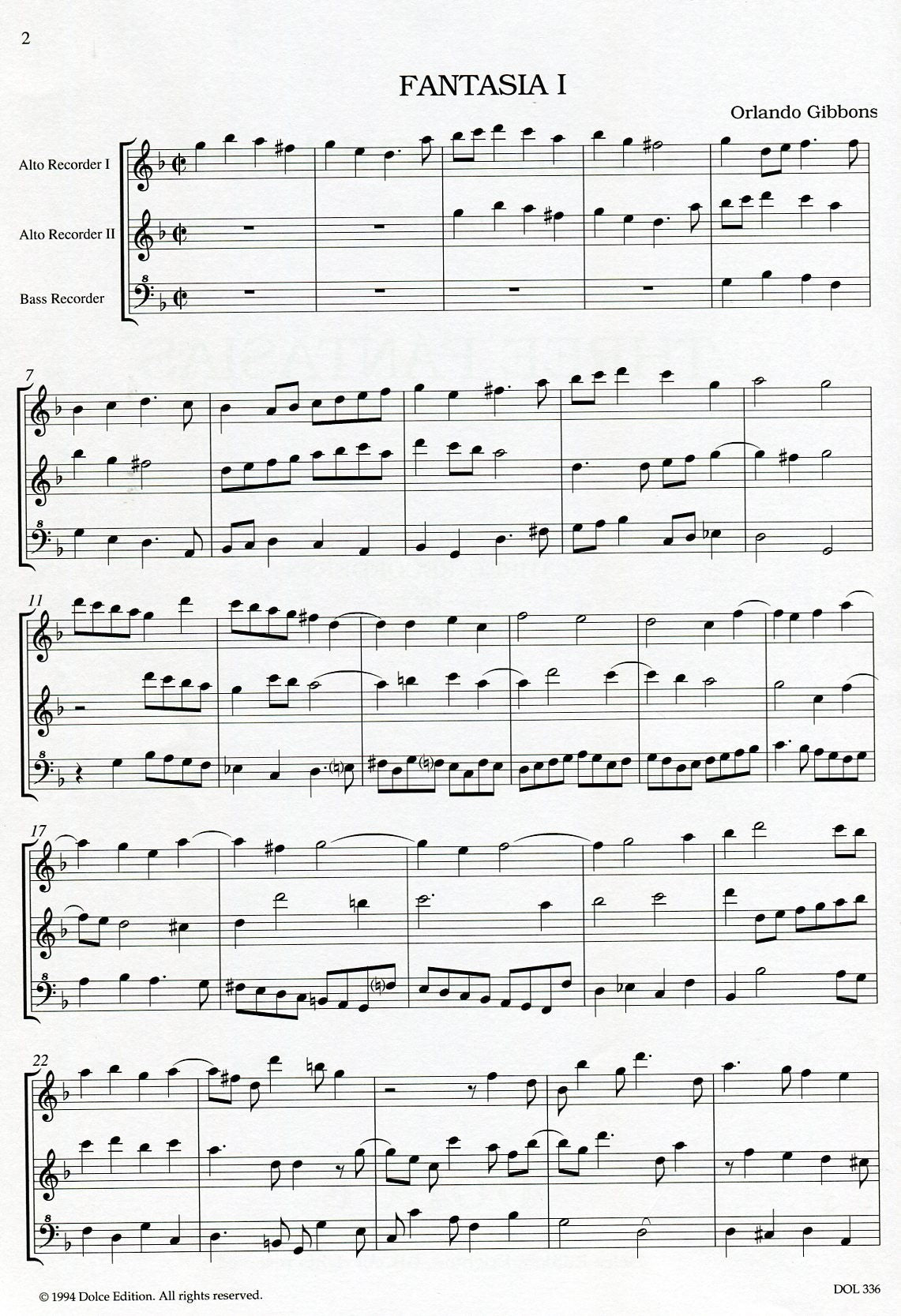 3 Fantasias for 3 Recorders