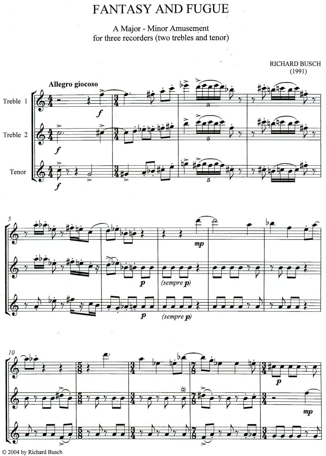Fantasy and Fugue