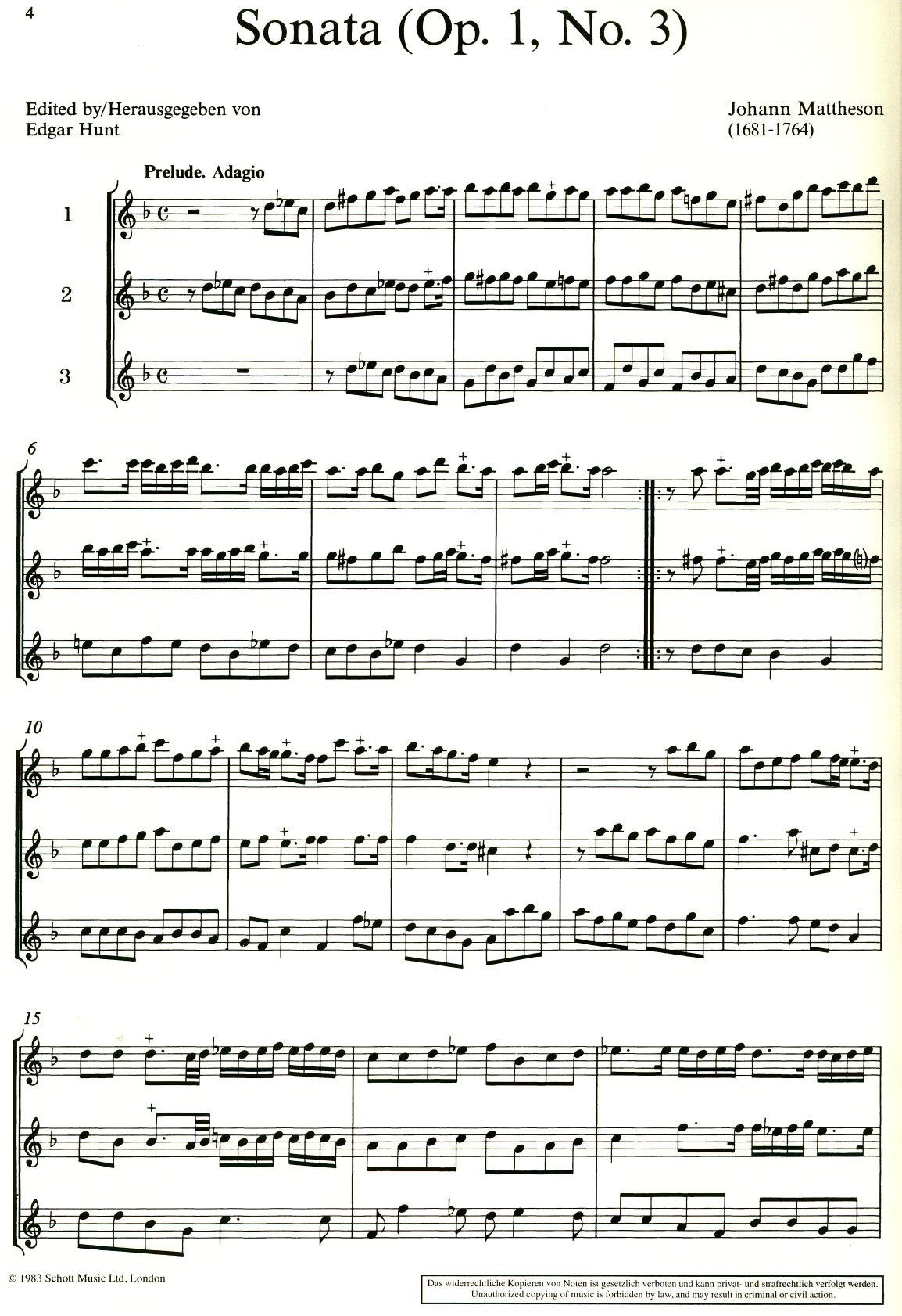 8 Sonatas Op1 Vol 1