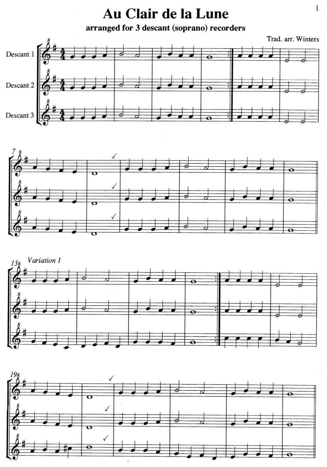 Au Clair de la Lune
