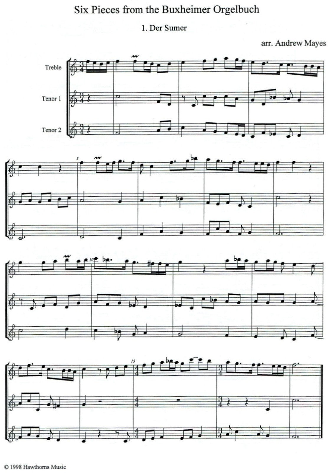 Six Pieces from the Buxheimer Orgelbuch