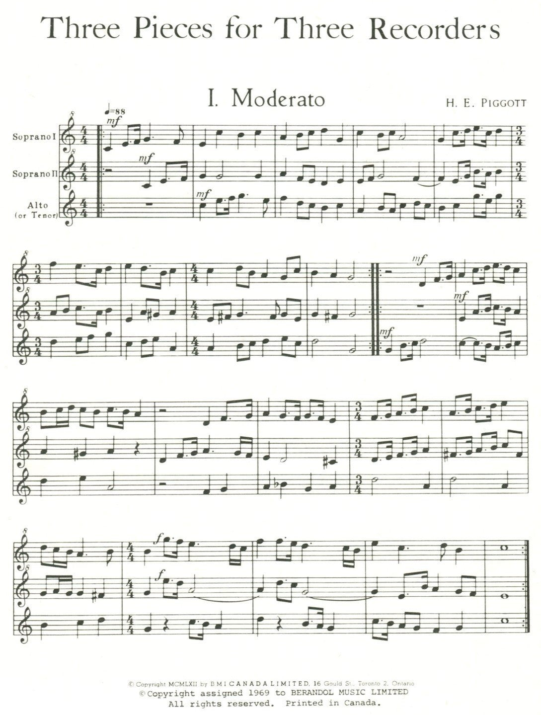 Three Pieces for Three Recorders