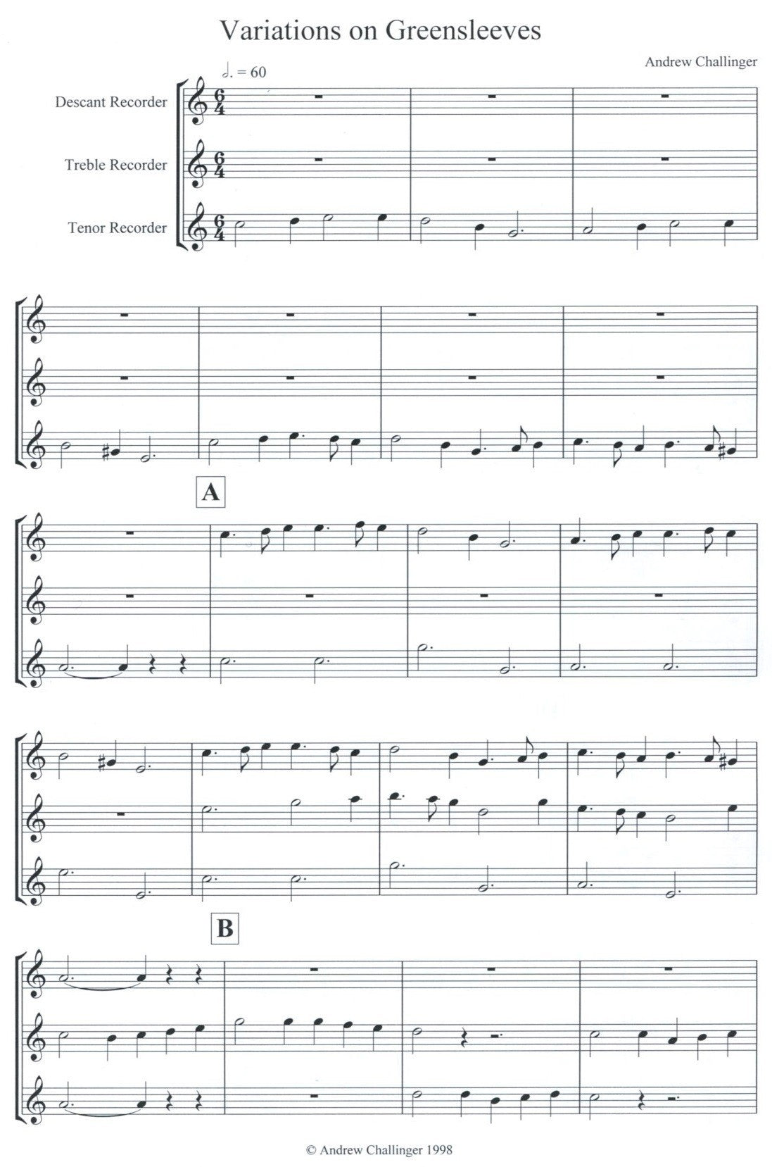 Variations on Greensleeves