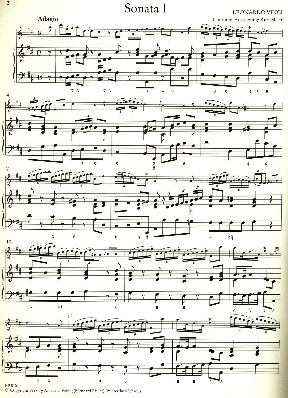 Two Sonatas for Flute and Basso Continuo