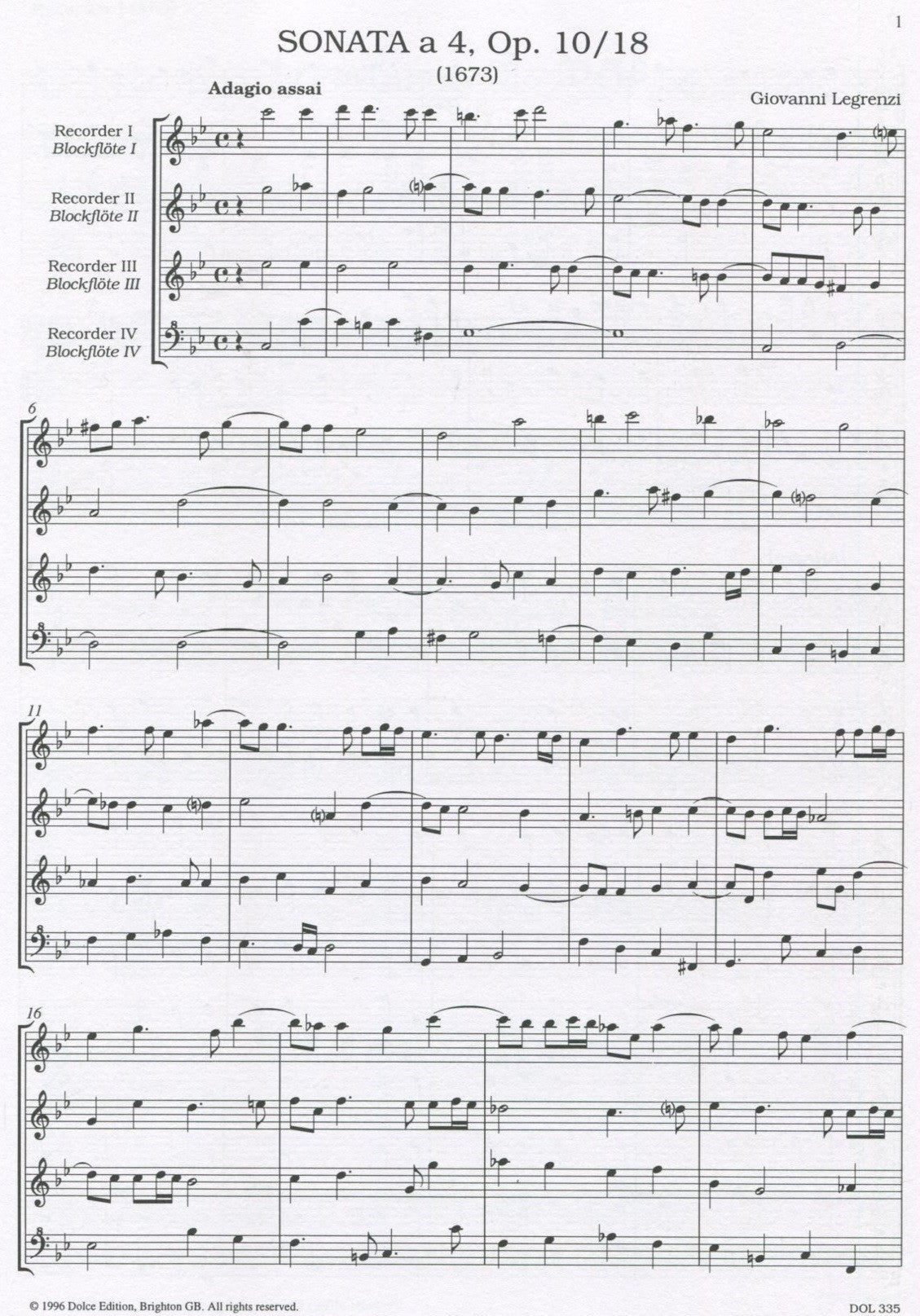 Sonata a 4, Op 10/18 (1673)