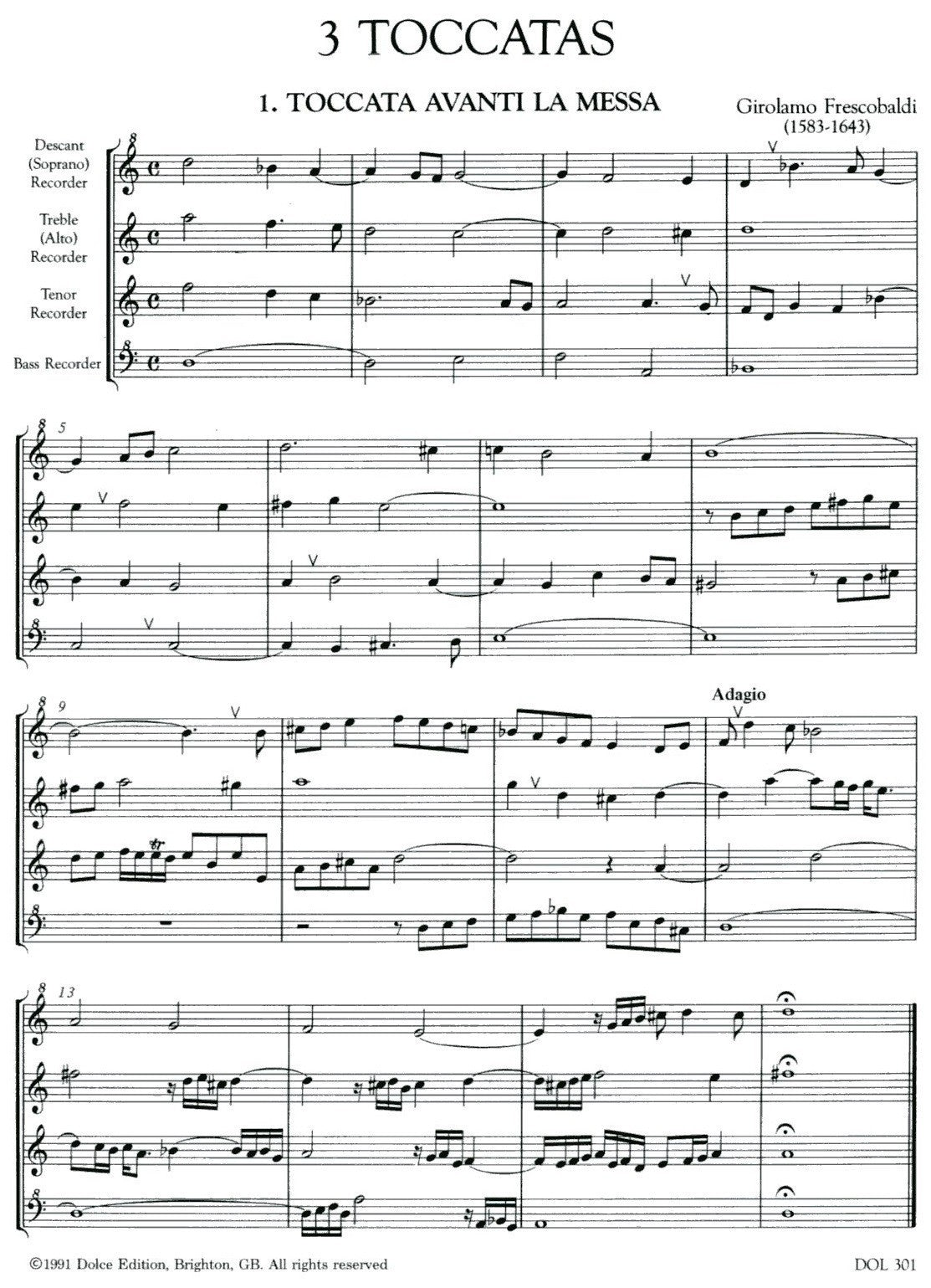 Three Toccatas (Fiori Musicali)