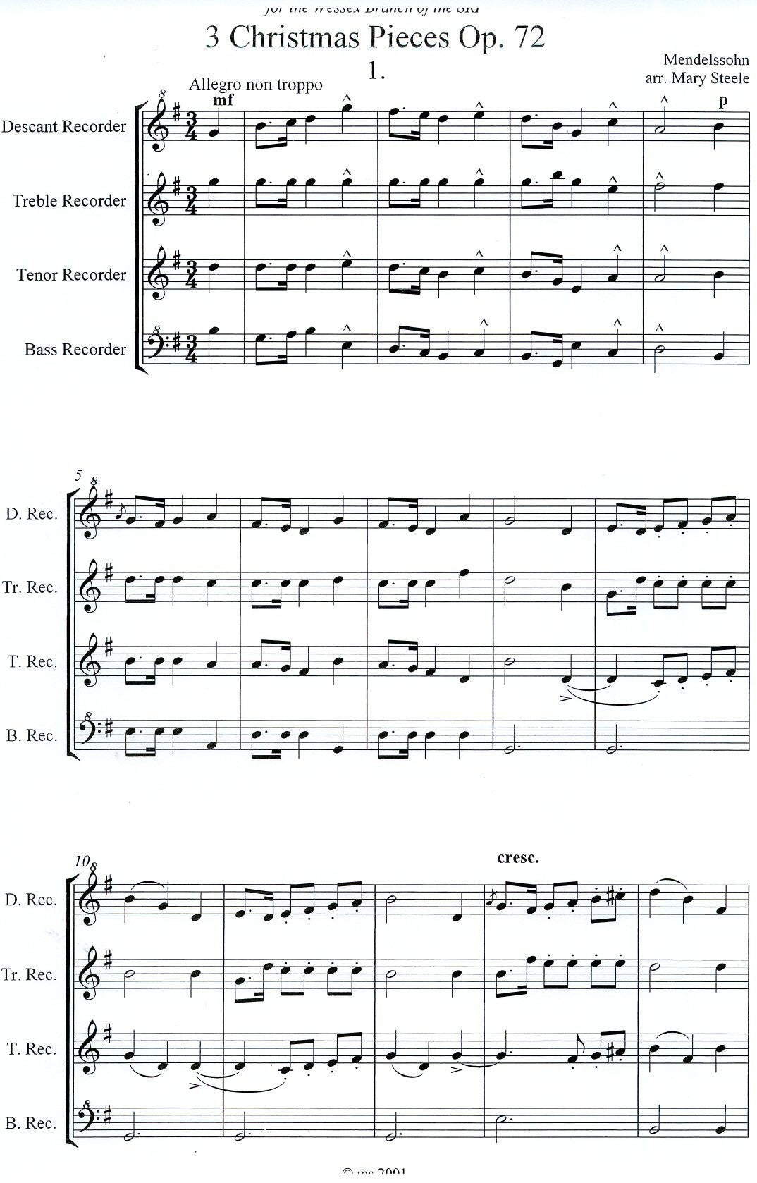 Three Christmas Pieces Op 72