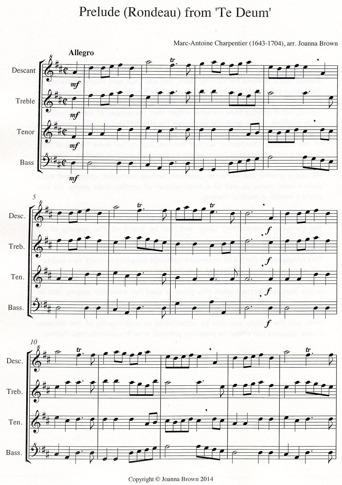 Prelude (Fondeau) from "Te Deum", H 146