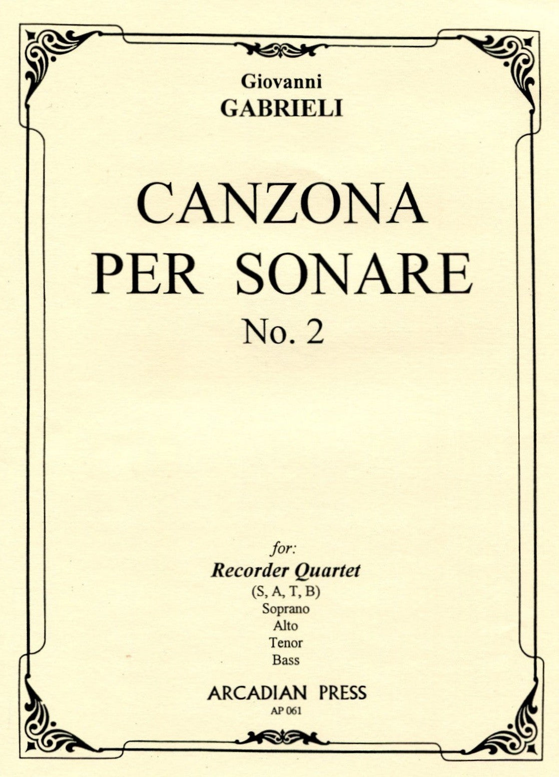 Canzona per Sonare No 2