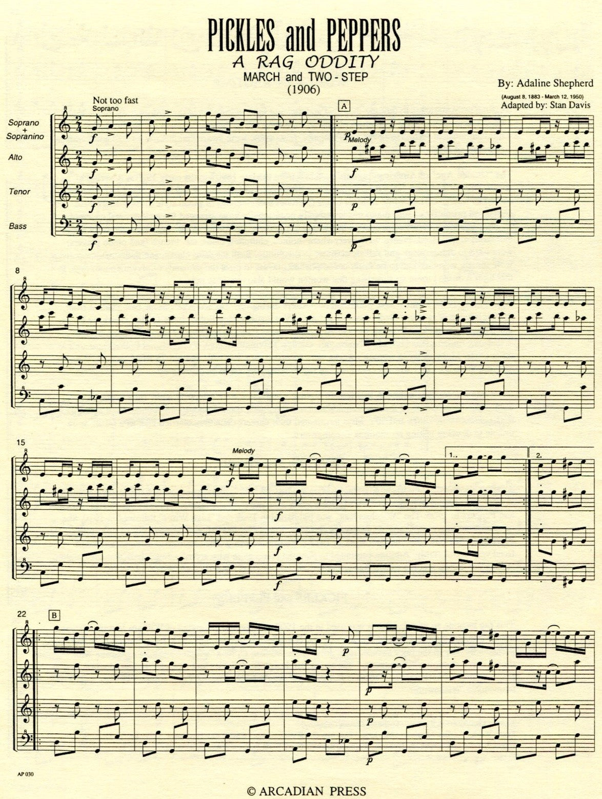 Pickles and Peppers A Rag Oddity March and Two-Step