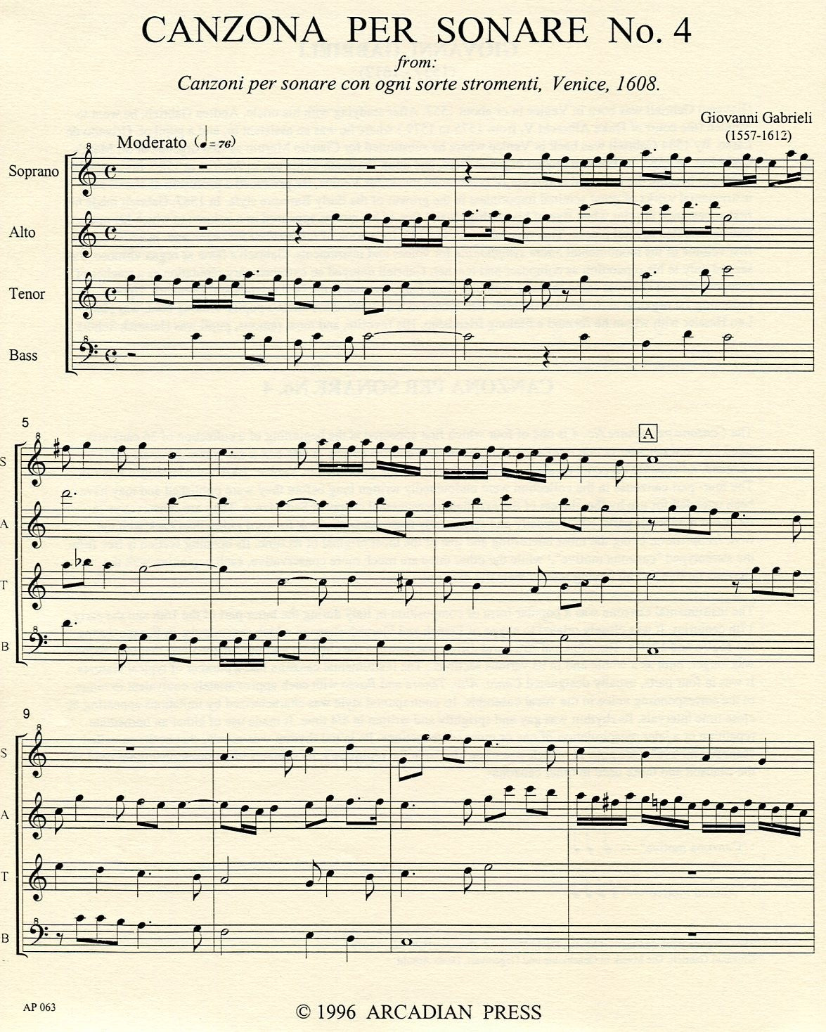 Canzona Per Sonare No 4