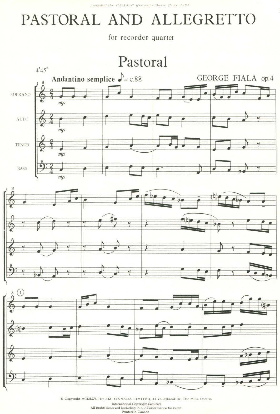 Pastoral and Allegretto