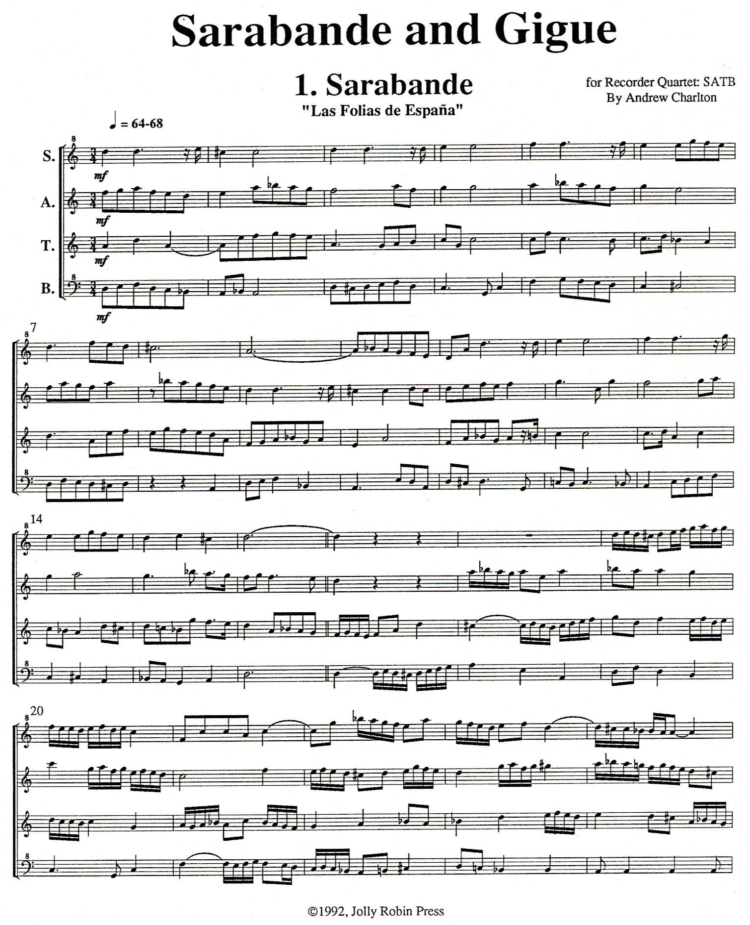 Sarabande and Gigue