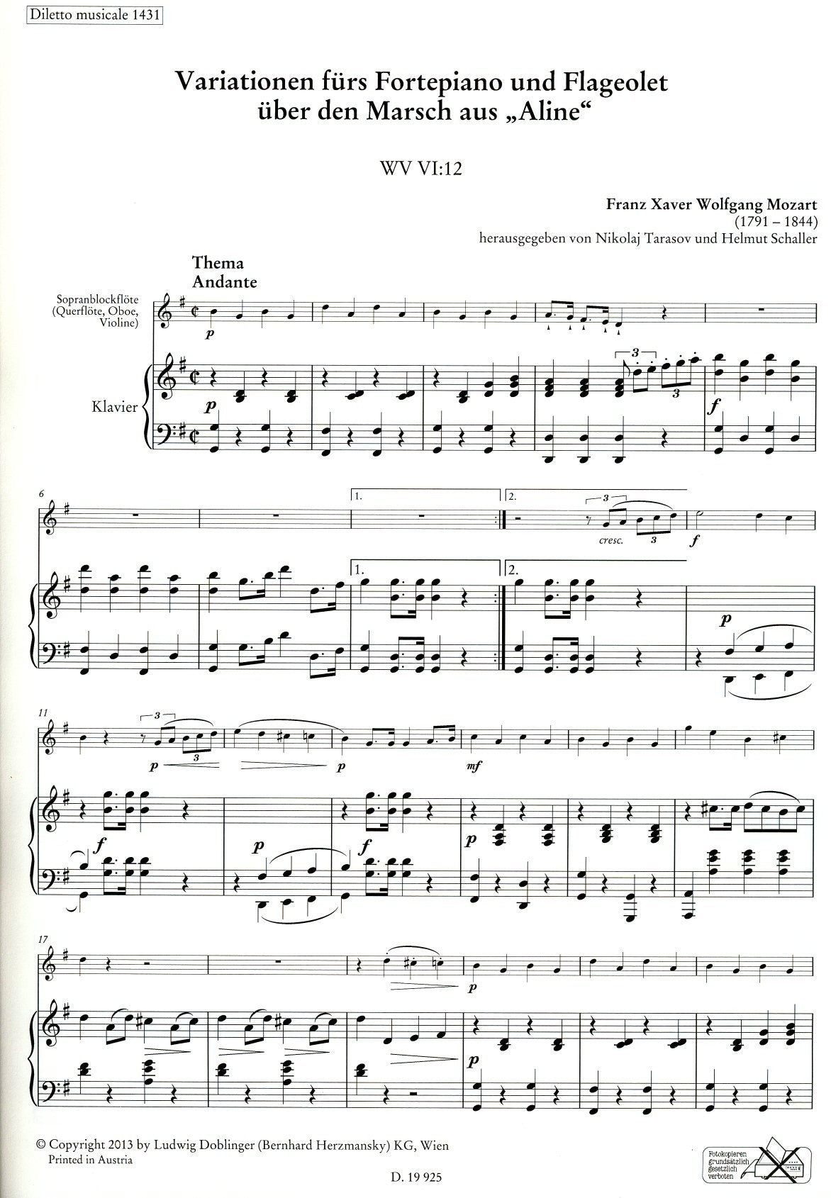 Variations on the March from "Aline"