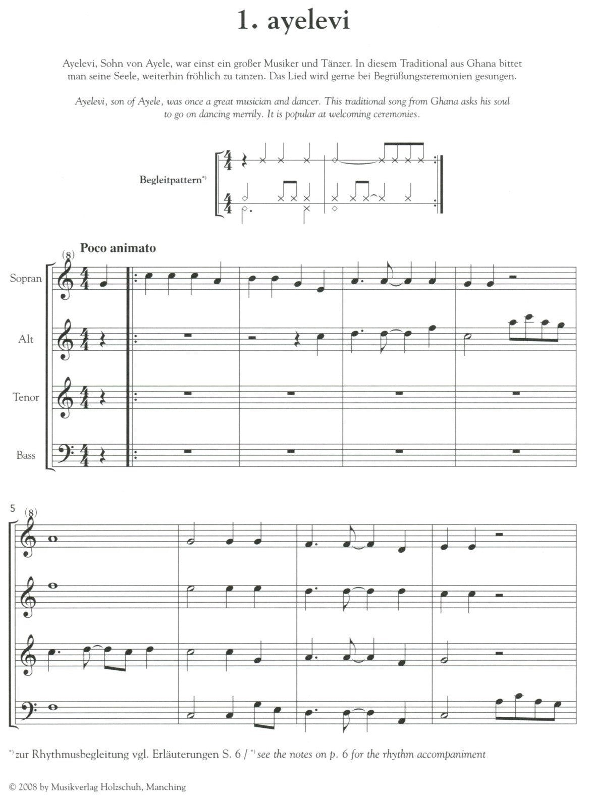 African Songs & Dances for Recorder Quartet